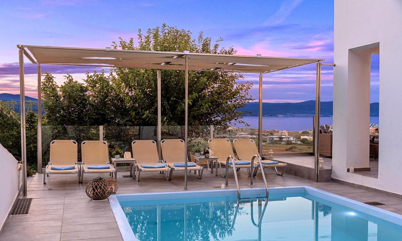 Cretan Sunset Villa Heated Pool Drámia Kültér fotó
